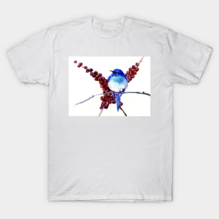 Mountains Bluebird and Berries T-Shirt